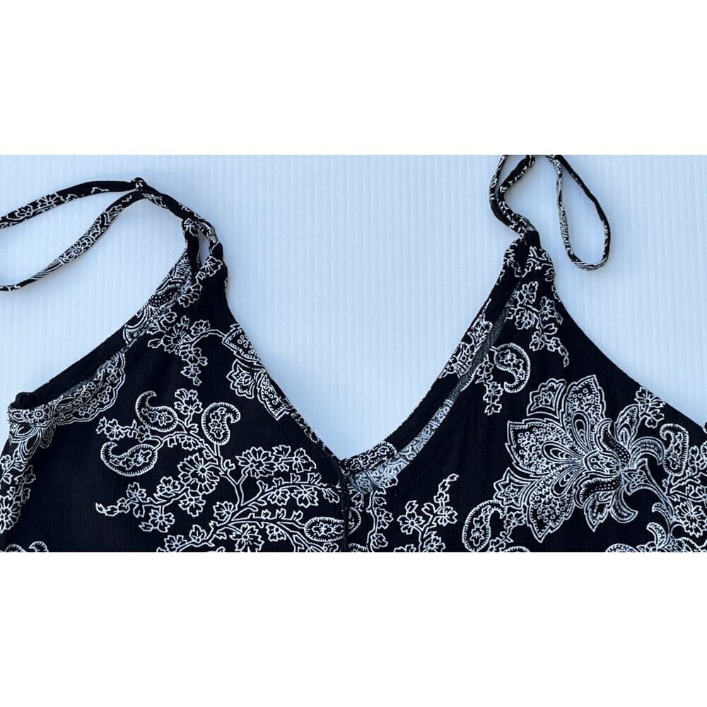 After Party By Nasty Gal Women’s Black Strappy Floral Wide Leg Jumpsuit Size XS - Picture 12 of 16